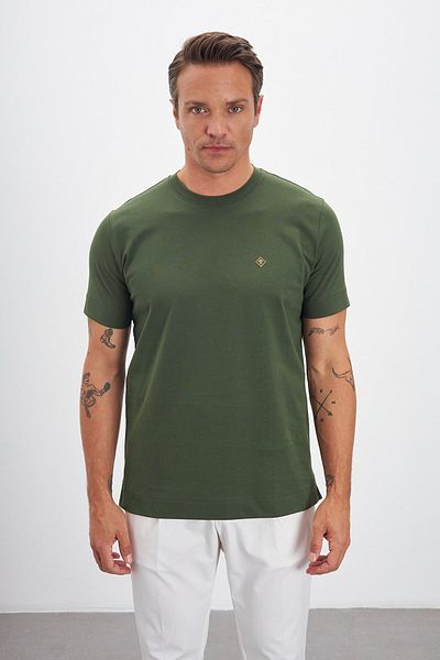 Paşahan Crew Neck Basic 100% Cotton Comfort Fit Logo Printed Men's T-Shirt
