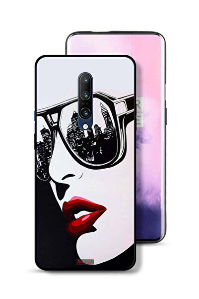Tolwak غطاء حماية لهاتف OnePlus 7 Pro بتصميم وجه فتاة وفن تجريدي