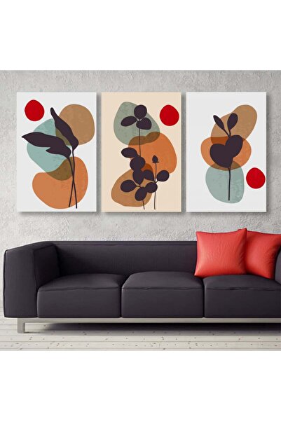 SND ثلاث لوحات قماشية بتصميم مودرن مع برواز شامبين مجوف