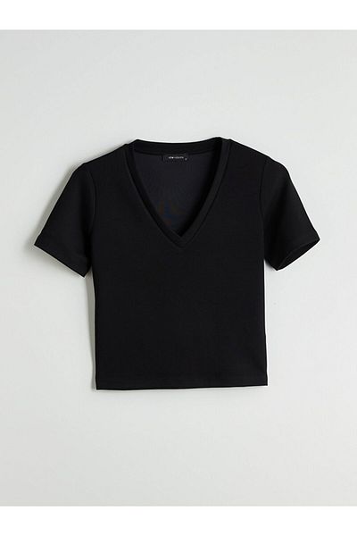 LC Waikiki Νέα σεζόν V Neck Γυναικεία Tisort - S5RH60Z8