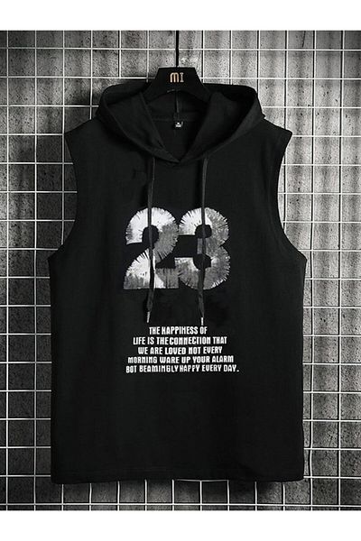 ACTIVE MODA Men's Gym Sports Singlet Printed the Happiness