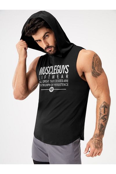 ACTIVE MODA Men's Gym Sports Singlet Printed the Happiness