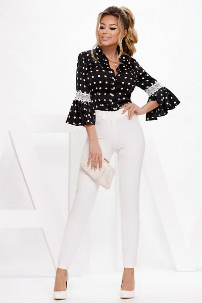 Atmosphere Fashion Elegant tapered white trousers