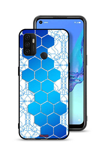Tolwak غطاء حماية لهاتف Oppo A53 4G بنمط شبكة أيقونات سداسية الشكل