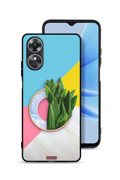 Tolwak غطاء حماية لهاتف Oppo A17 بنمط أوراق تجريدية