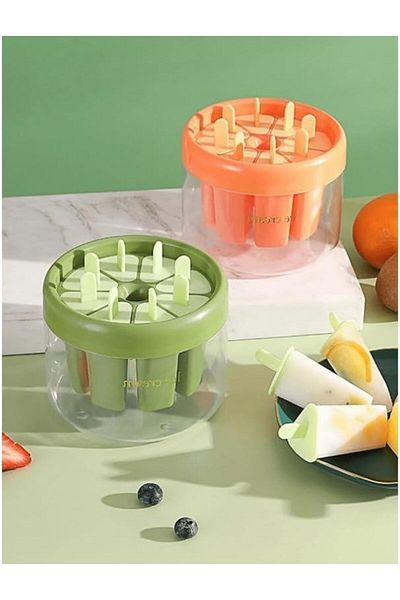 Mena Rise Şirinshop Silicone Ice Cream Mold, 8 Chambers, Cocktail and Fruit Ice Cream Mold 1108107