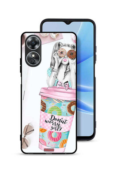 Tolwak Oppo A17 Protective Case Cover Donut Worry Girl
