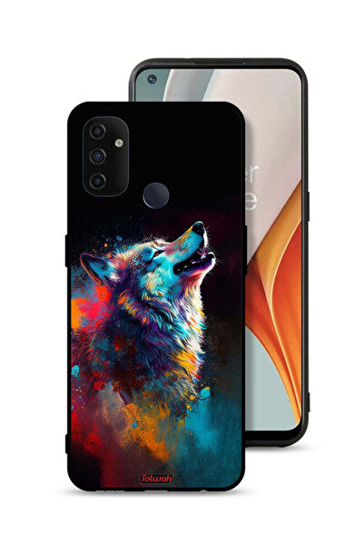 Tolwak غطاء حماية لهاتف OnePlus Nord N100 - فن الذئب الملون