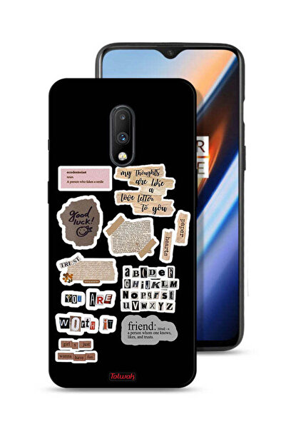 Tolwak غطاء حماية لهاتف OnePlus 7 بملصقات اقتباسات الحظ السعيد