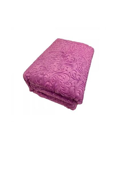 SARAR BATTANİYE Luxury embossed blanket Pink 220x240cm