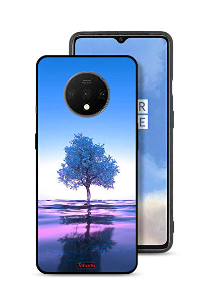 Tolwak غطاء حماية لهاتف OnePlus 7T بتصميم شجرة نيون وانعكاس مائي فني رقمي