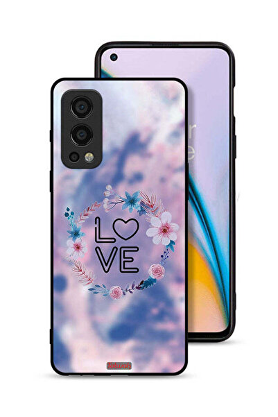 Tolwak غطاء حماية لهاتف OnePlus Nord 2 5G برسومات زهور الحب وخاتم فني