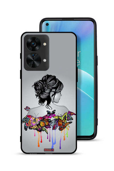 Tolwak غطاء حماية لهاتف OnePlus Nord 2T 5G برسومات فراشات وفتاة فنية تجريدية