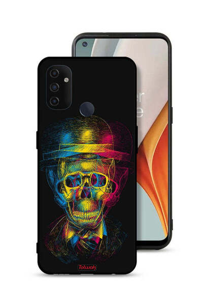 Tolwak غطاء حماية OnePlus Nord N100 بتصميم جمجمة وقبعة ملونة وفن خيالي
