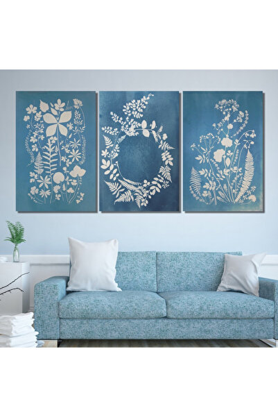 4gdran ثلاث لوحات قماشية بتصميم مودرن مع برواز بني مجوف