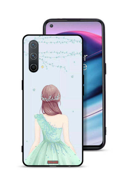 Tolwak غطاء حماية لهاتف OnePlus Nord CE 5G - فتاة لطيفة ترتدي فستانًا مزهرًا