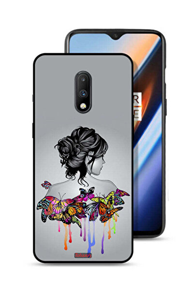 Tolwak غطاء حماية لهاتف OnePlus 7 برسومات فراشات وفتاة فنية تجريدية