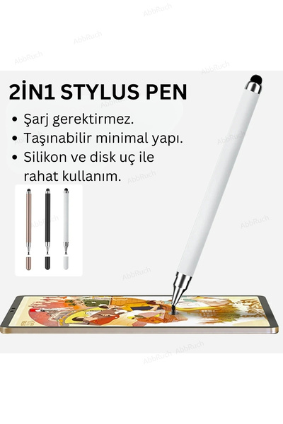 Abbruch 2in1 Touch Stylus Disk Pen and Silicone Tablet Pen Compatible with All Touch Screens for Phone