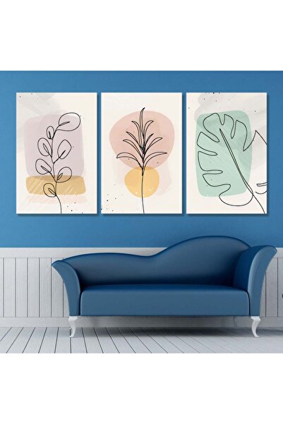 4gdran ثلاث لوحات قماشية فخمة بتصميم مودرن مع برواز خشبي مخفي