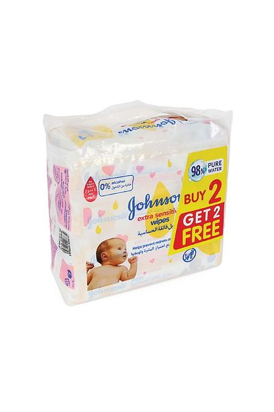 Generic Johnson's Baby Wipes Extra Sensitive 56 pcs 2+2