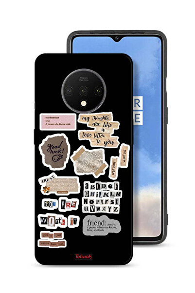 Tolwak غطاء حماية لهاتف OnePlus 7T بملصقات اقتباسات الحظ السعيد