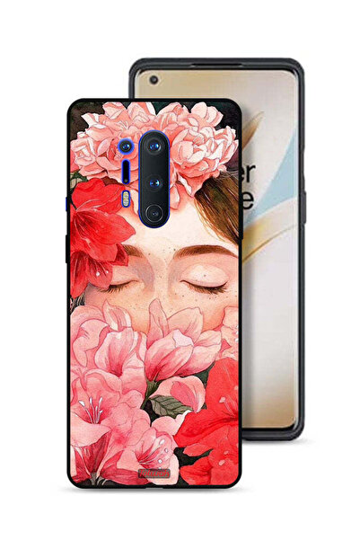 Tolwak غطاء حماية لهاتف OnePlus 8 Pro بتصميم وجه فتاة مختبئة بين الزهور