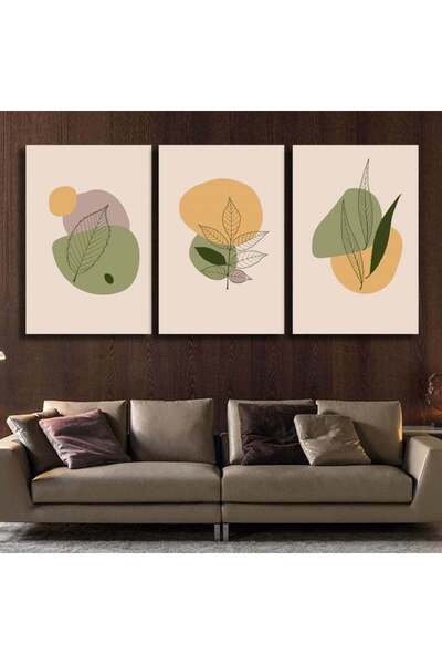 4gdran ثلاث لوحات قماشية بتصميم مودرن مع برواز خشبي مخفي