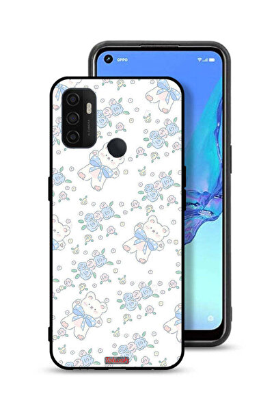 Tolwak غطاء حماية لهاتف Oppo A53 4G برسومات دب تيدي لطيف وزهور