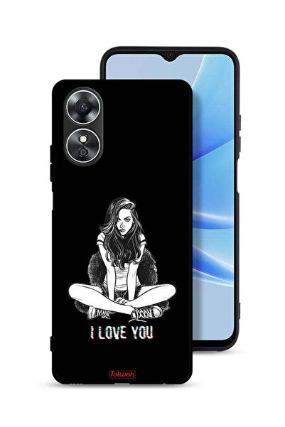Tolwak غطاء حماية لهاتف Oppo A17 - رسم "أحبك"