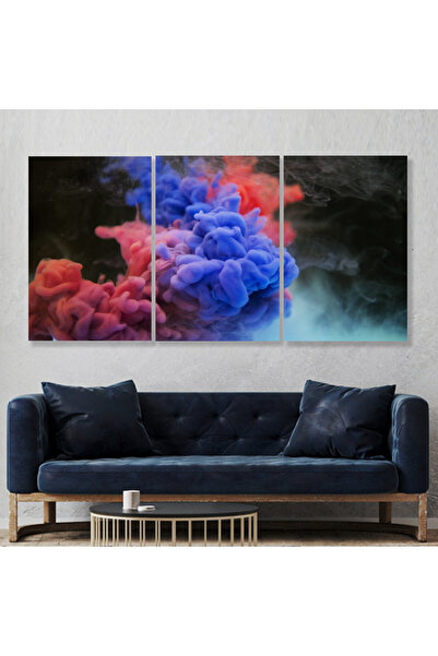 4gdran ثلاث لوحات قماشية بتصميم مودرن مع برواز فضي مجوف