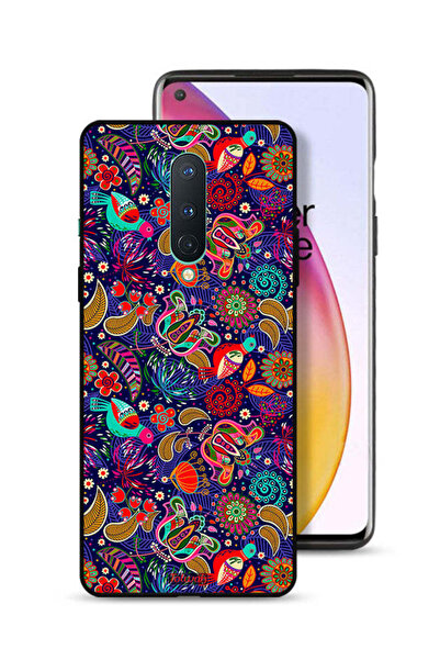 Tolwak غطاء حماية لهاتف OnePlus 8 بنمط أوراق طيور ملونة وزهور