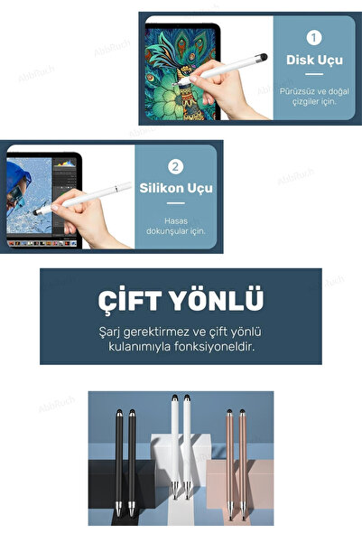 Abbruch 2in1 Touch Stylus Disk Pen and Silicone Tablet Pen Compatible with All Touch Screens for Phone
