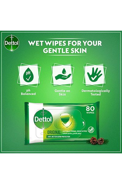 Generic Dettol Original Antibacterial Skin Wipes 20pcs