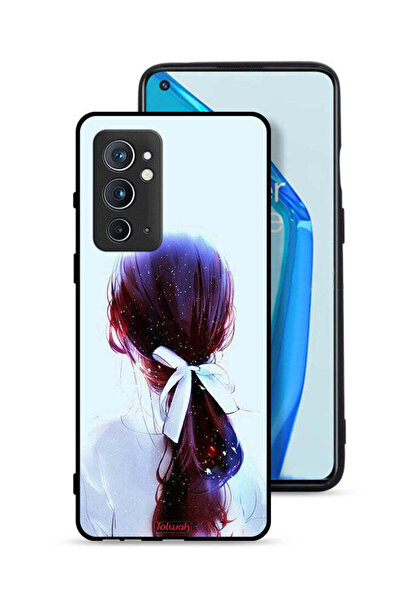 Tolwak غطاء حماية لهاتف OnePlus 9RT 5G مع ربطة شعر وفن فتاة مع رباط شعر