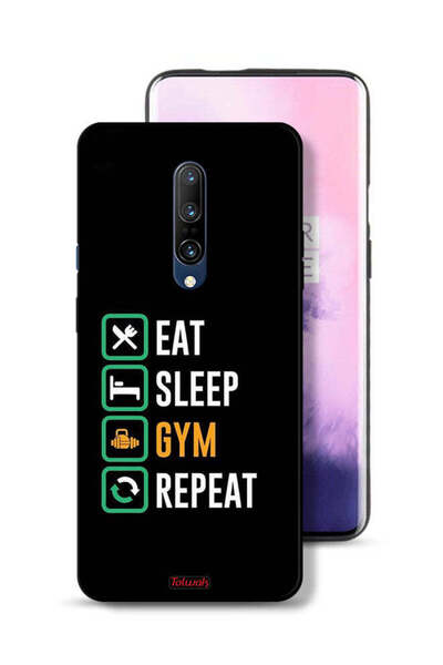 Tolwak غطاء حماية OnePlus 7 Pro Eat Sleep Gym Repeat