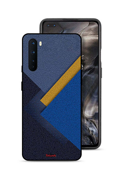 Tolwak غطاء حماية لهاتف OnePlus Nord بنقشة مثلثات جلدية