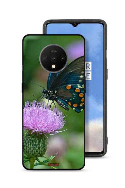 Tolwak OnePlus 7T Protective Case Cover Butterfly Sitting On Flower