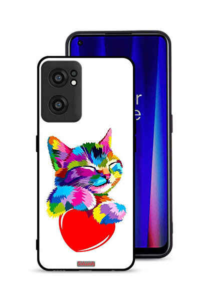 Tolwak OnePlus Nord CE 2 5G Protective Case Cover Colourful Kitten