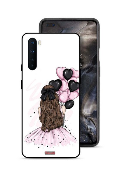Tolwak غطاء حماية لهاتف OnePlus Nord بتصميم فتاة تحمل بالونات
