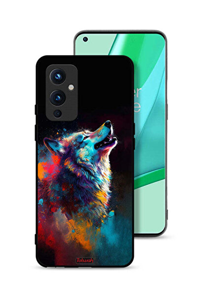 Tolwak OnePlus 9 5G Protective Case Cover Wolf Colorful Art