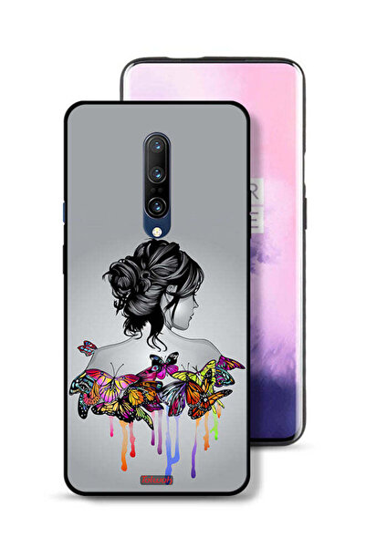 Tolwak غطاء حماية لهاتف OnePlus 7 Pro برسومات فراشات وفتاة فنية تجريدية