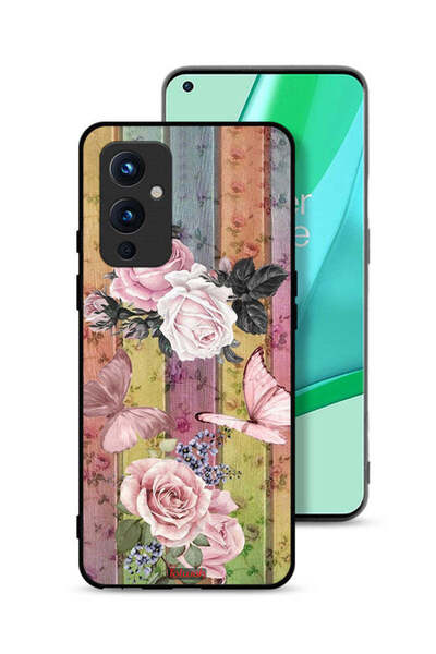 Tolwak غطاء حماية لهاتف OnePlus 9 5G بنقشة فراشات الخوخ والورود