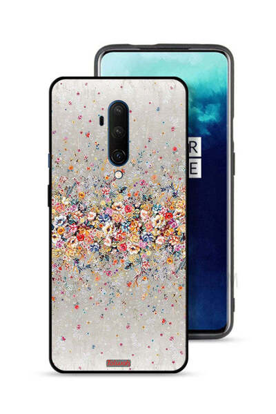 Tolwak غطاء حماية لهاتف OnePlus 7T Pro بنقشة زهور صغيرة وفن تجريدي