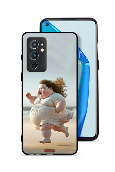 Tolwak غطاء حماية لهاتف OnePlus 9RT 5G بتصميم فتاة سمينة تركض