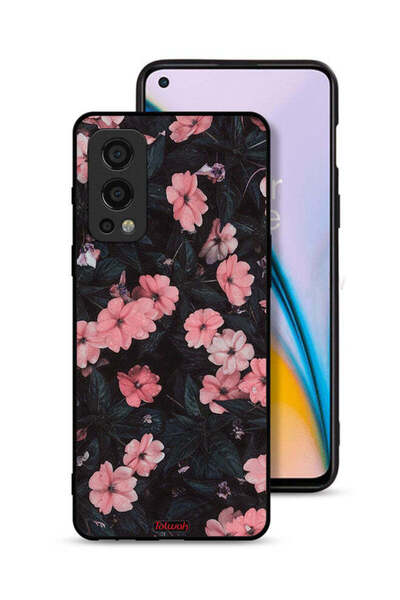Tolwak غطاء حماية لهاتف OnePlus Nord 2 5G بلون الخوخ والورود الصغيرة