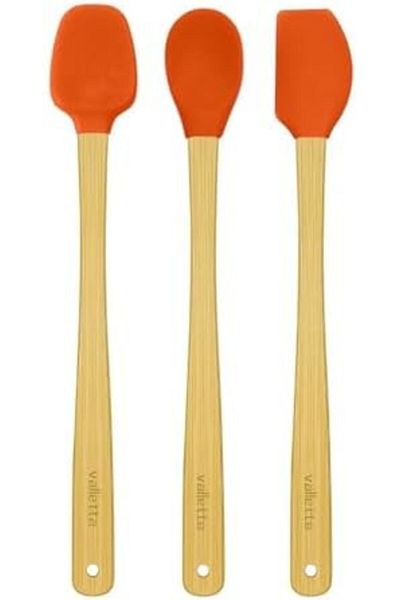 Mena Rise ŞirinShop Indigo 3-Piece Orange Bamboo Silicone Spatula Set 26 cm Long Vlt1512 1108107