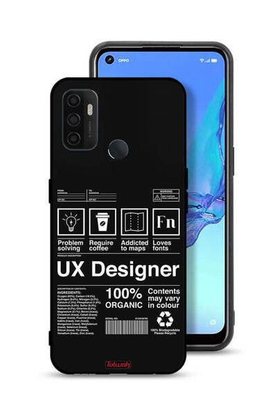 Tolwak Oppo A53 4G Protective Case Cover Ux Designer Sticker