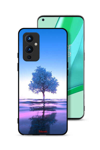Tolwak غطاء حماية لهاتف OnePlus 9 5G بتصميم شجرة نيون وانعكاس جسم مائي فني رقمي