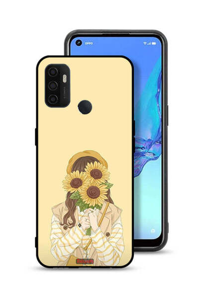 Tolwak غطاء حماية لهاتف Oppo A32 بغطاء وجه مزين برسومات عباد الشمس