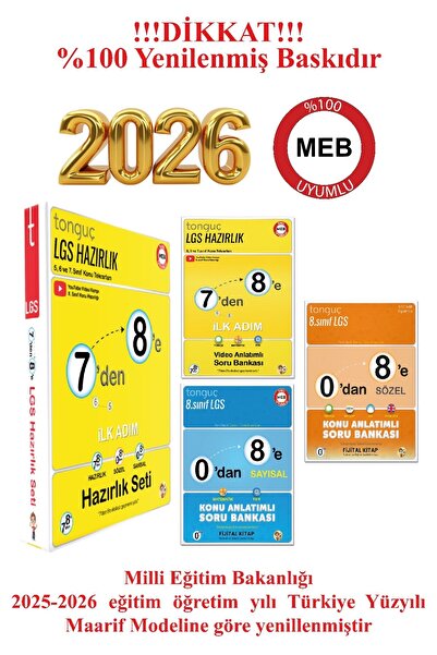 Sınav Yayınları 7'den 8'e Hazırlık Seti Tonguç 2026